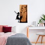 Wallity La La Land Escultura de pared en madera y metal Nogal y Negro